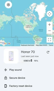 find my lost phone location or delete data from a stolen device